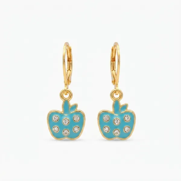 The99jewel_Trendy_Gold_Plated_Austrian_Stone_Party_Wear_Hoop_Earrings_Light_Blue