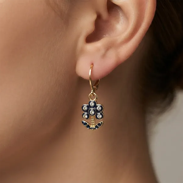 The99jewel_Glamorous_Gold_Plated_Floral_Design_Hoop_Earrings_Blue