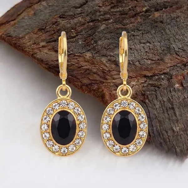 The99jewel_Glamorous_Gold_Plated_Crystal_And_Austrian_Stone_Hoop_Earrings_Black