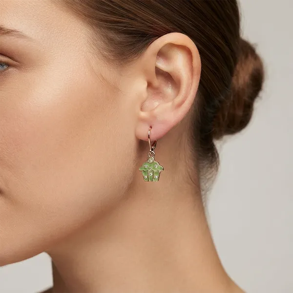The99jewel_Cute_Rose_Gold_Plated_Cupcake_Shape_Hoop_Earrings_Mint_Green