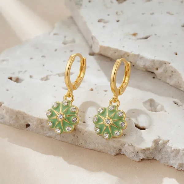 The99jewel_Modern_Gold_Plated_Statement_Hoop_Earrings_Mint_Green