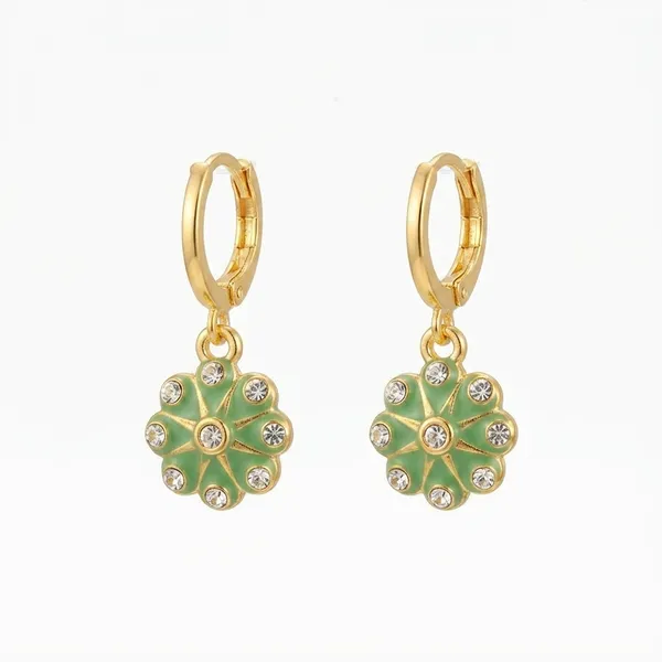 The99jewel_Modern_Gold_Plated_Statement_Hoop_Earrings_Mint_Green