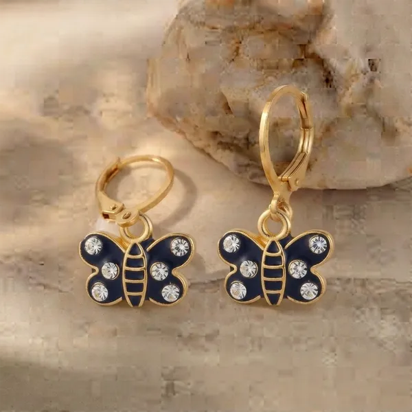 The99jewel_Modern_Gold_Plated_Statement_Hoop_Earrings_Blue