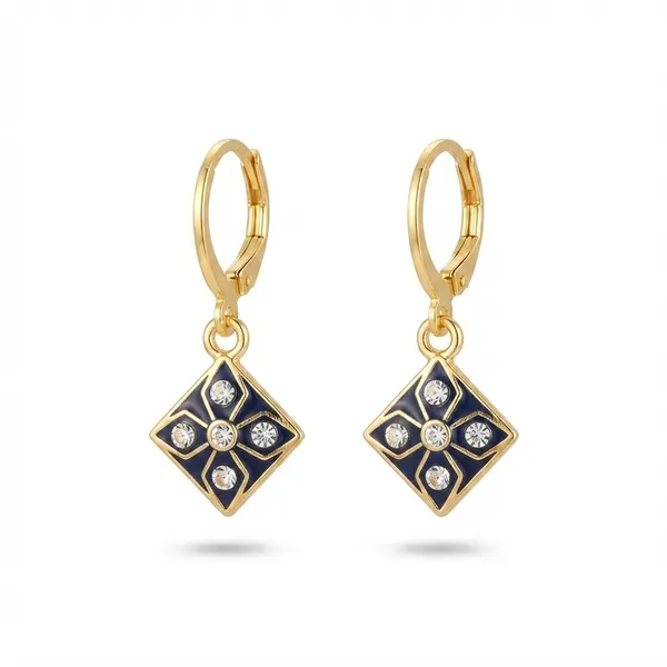 The99jewel_Modern_Gold_Plated_Statement_Hoop_Earrings_Blue