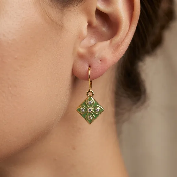 The99jewel_Modern_Gold_Plated_Statement_Hoop_Earrings_Mint_Green
