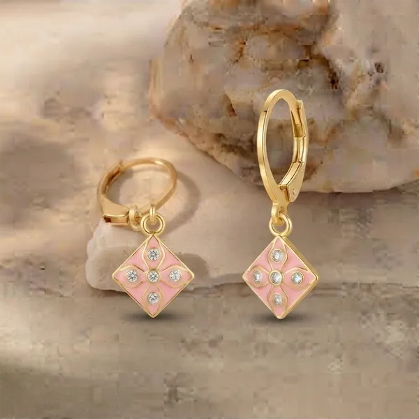 The99jewel_Modern_Gold_Plated_Statement_Hoop_Earrings_Pink