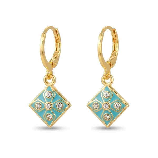 The99jewel_Modern_Gold_Plated_Statement_Hoop_Earrings_Light_Blue