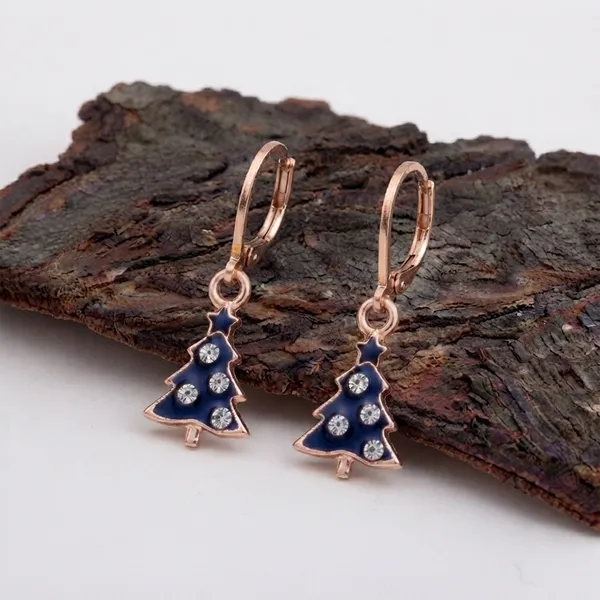 The99jewel_Rose_Gold_Plated_Austrian_Stone_Christmas_Tree_Hoop_Earrings_For_Women_Blue