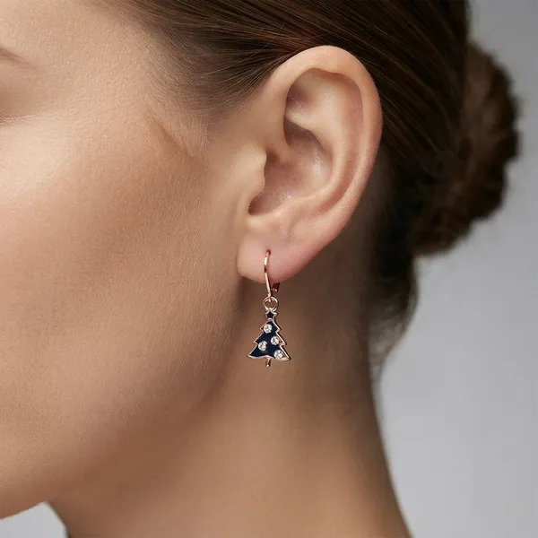 The99jewel_Rose_Gold_Plated_Austrian_Stone_Christmas_Tree_Hoop_Earrings_For_Women_Blue