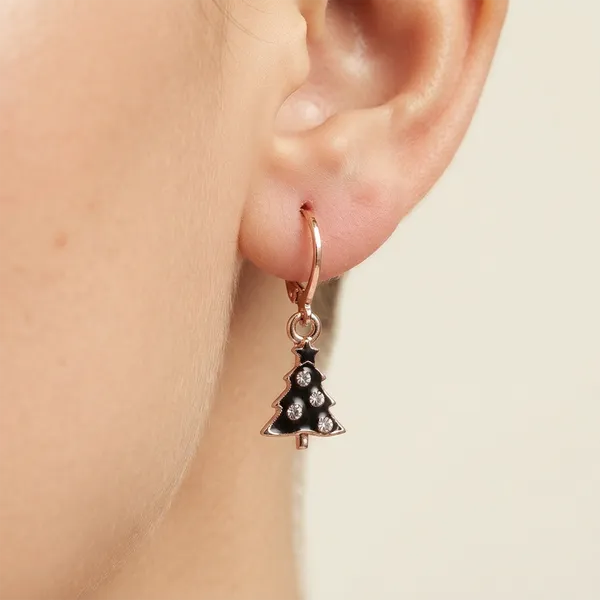 The99jewel_Rose_Gold_Plated_Austrian_Stone_Christmas_Tree_Hoop_Earrings_For_Women_Black