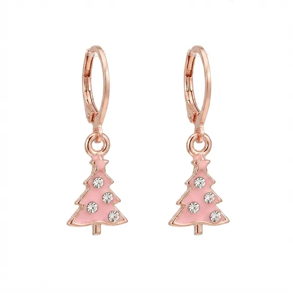 The99jewel_Rose_Gold_Plated_Austrian_Stone_Christmas_Tree_Hoop_Earrings_For_Women_Pink