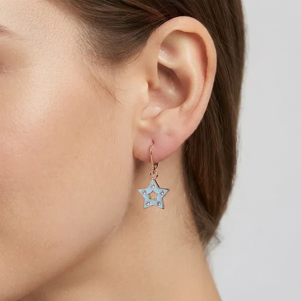 The99jewel_Sparkling_Rose_Gold_Plated_Austrian_Stone_Star_Shape_Hoop_Earrings_Light_Blue