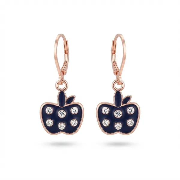 The99jewel_Fashion_Forward_Rose_Gold_Plated_Austrian_Stone_Hoop_Earrings_Blue