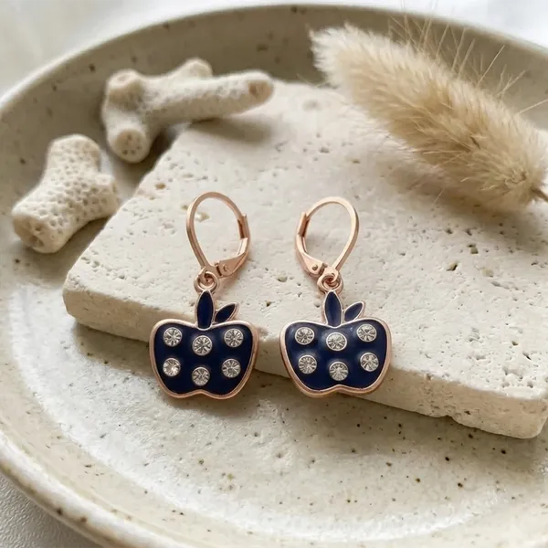 The99jewel_Fashion_Forward_Rose_Gold_Plated_Austrian_Stone_Hoop_Earrings_Blue