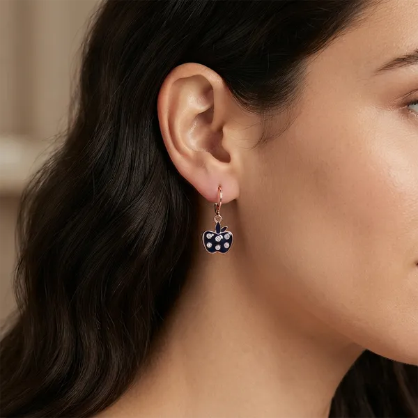 The99jewel_Fashion_Forward_Rose_Gold_Plated_Austrian_Stone_Hoop_Earrings_Blue