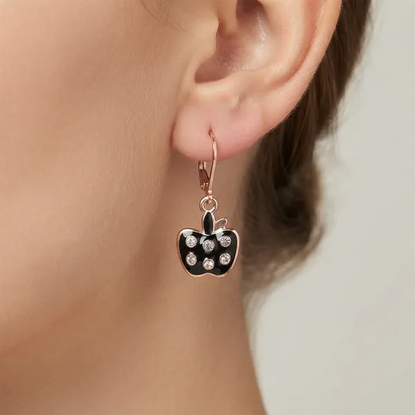 The99jewel_Fashion_Forward_Rose_Gold_Plated_Austrian_Stone_Hoop_Earrings_Black