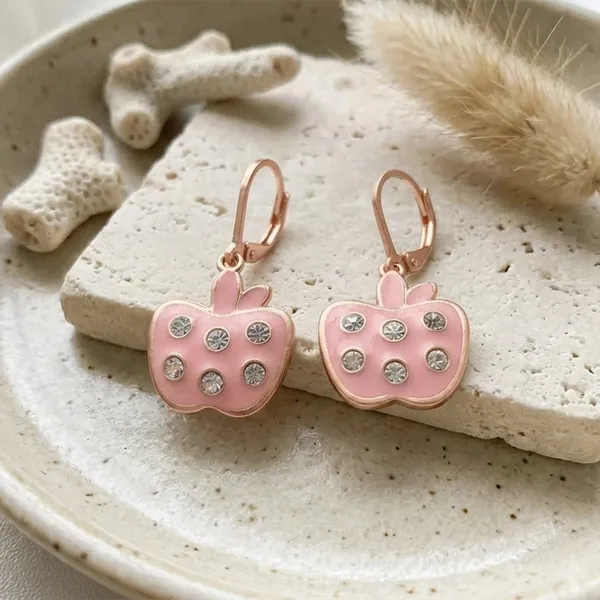 The99jewel_Fashion_Forward_Rose_Gold_Plated_Austrian_Stone_Hoop_Earrings_Pink