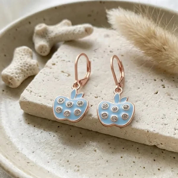 The99jewel_Fashion_Forward_Rose_Gold_Plated_Austrian_Stone_Hoop_Earrings_Light_Blue