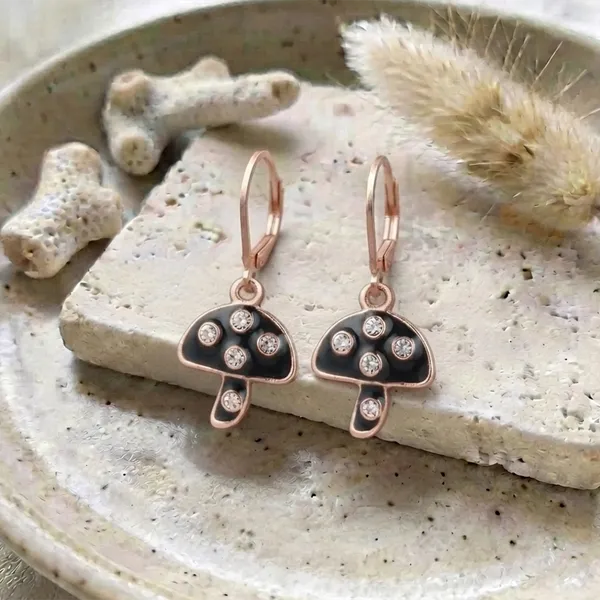 The99jewel_Iconic_Rose_Gold_Plated_Austrian_Stone_Hoop_Earrings_For_Women_Black
