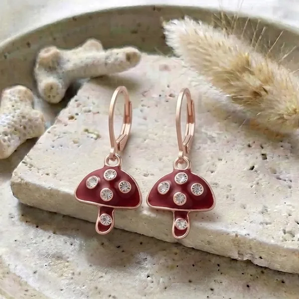 The99jewel_Iconic_Rose_Gold_Plated_Austrian_Stone_Hoop_Earrings_For_Women_Red