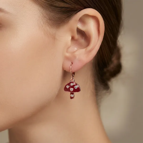 The99jewel_Iconic_Rose_Gold_Plated_Austrian_Stone_Hoop_Earrings_For_Women_Red