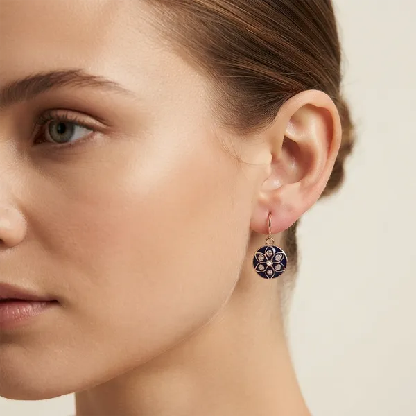 The99jewel_Twinkling_Rose_Gold_Plated_Austrian_Stone_Hoop_Earrings_For_Women_Blue