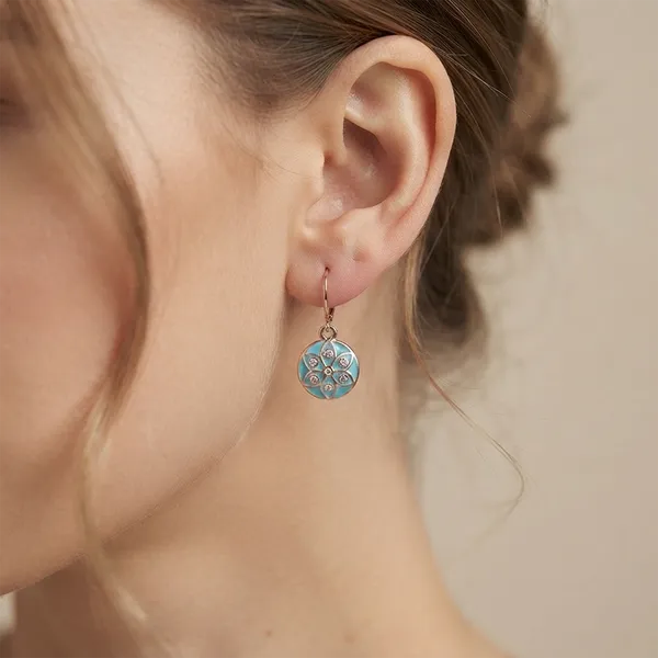 The99jewel_Twinkling_Rose_Gold_Plated_Austrian_Stone_Hoop_Earrings_For_Women_Light_Blue