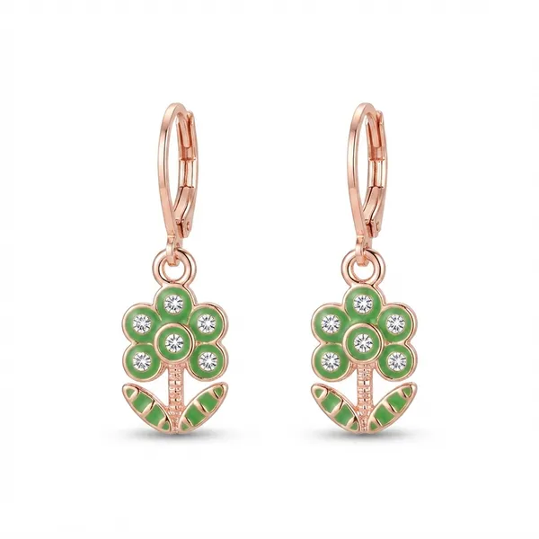 The99jewel_Eye_Catching_Rose_Gold_Plated_Austrian_Stone_Hoop_Earrings_For_Women_Mint_Green