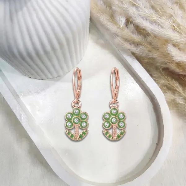 The99jewel_Eye_Catching_Rose_Gold_Plated_Austrian_Stone_Hoop_Earrings_For_Women_Mint_Green