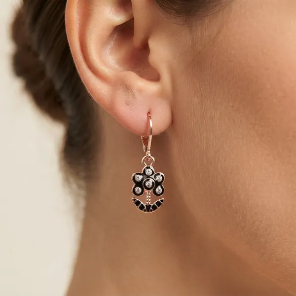 The99jewel_Eye_Catching_Rose_Gold_Plated_Austrian_Stone_Hoop_Earrings_For_Women_Black