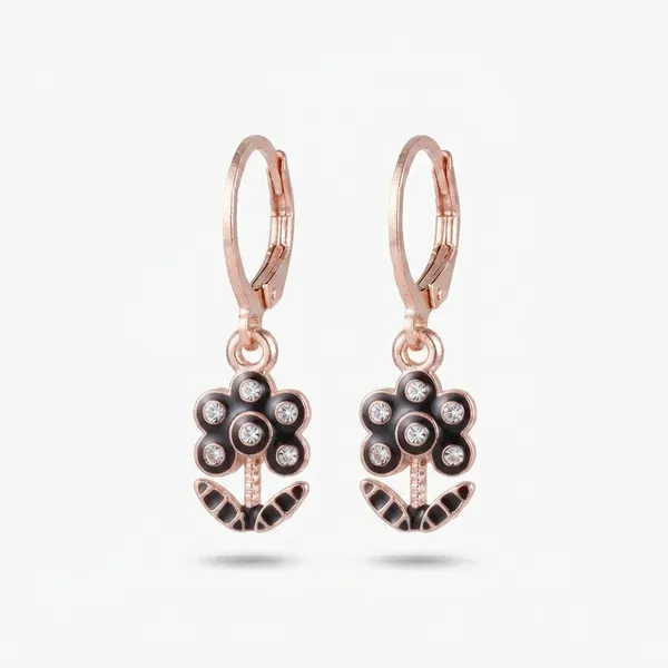 The99jewel_Eye_Catching_Rose_Gold_Plated_Austrian_Stone_Hoop_Earrings_For_Women_Black