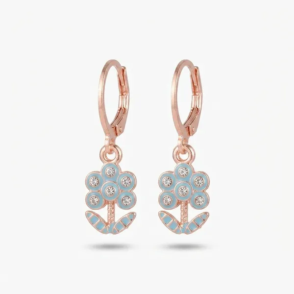 The99jewel_Eye_Catching_Rose_Gold_Plated_Austrian_Stone_Hoop_Earrings_For_Women_Light_Blue