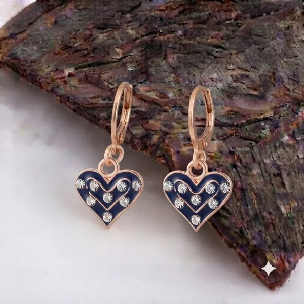 The99jewel_Crafted_Austrian_Stone_Rose_Gold_Plated_Hoop_Earrings_For_Women_Blue