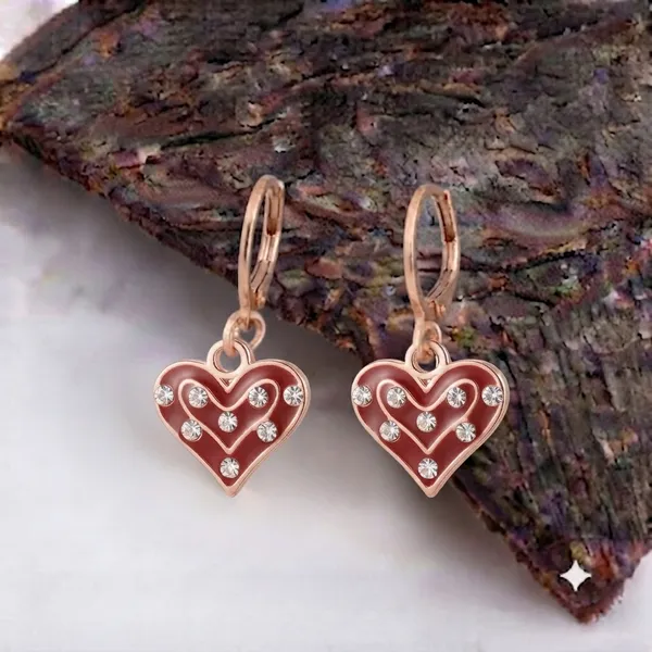 The99jewel_Crafted_Austrian_Stone_Rose_Gold_Plated_Hoop_Earrings_For_Women_Red