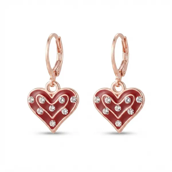 The99jewel_Crafted_Austrian_Stone_Rose_Gold_Plated_Hoop_Earrings_For_Women_Red