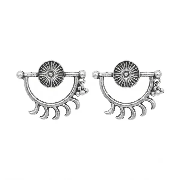 The99jewel_Oxidised_Silver_Sunburst_Stud_Earrings_For_Women_Oxidised