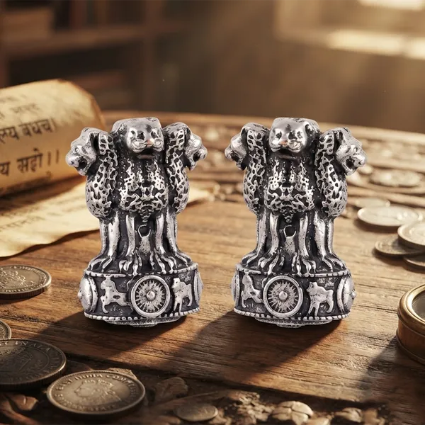 The99jewel_Oxidised_Silver_Ashoka_Lion_Capital_Stud_Earrings_For_Women_Oxidised