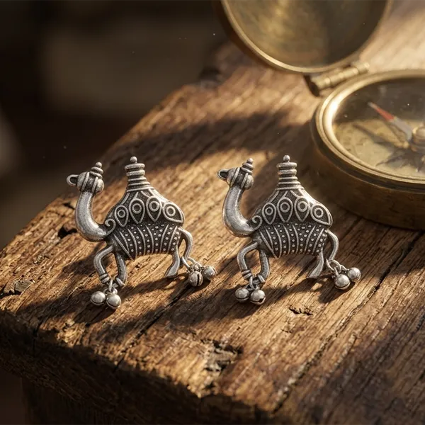 The99jewel_Oxidised_Camel_Stud_Earrings_Fro_Women_And_Girls_Oxidised
