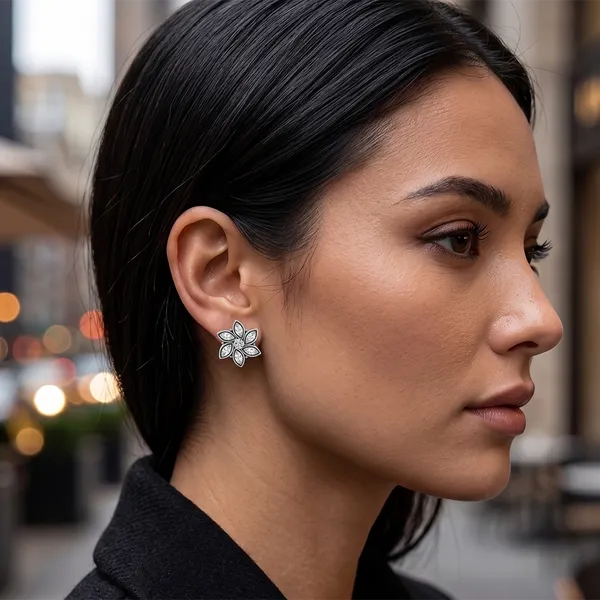 The99jewel_Silver_Plated_Austrian_Stone_Stud_Earrings_White