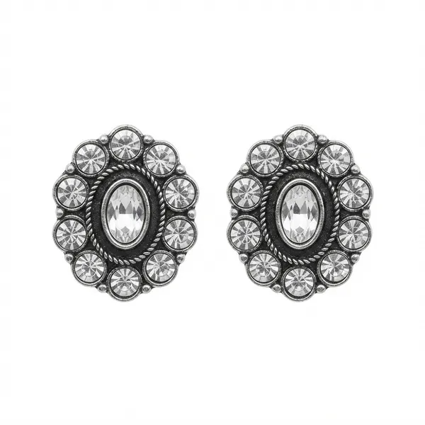 The99jewel_Silver_Plated_Austrian_Stone_Stud_Earrings_White