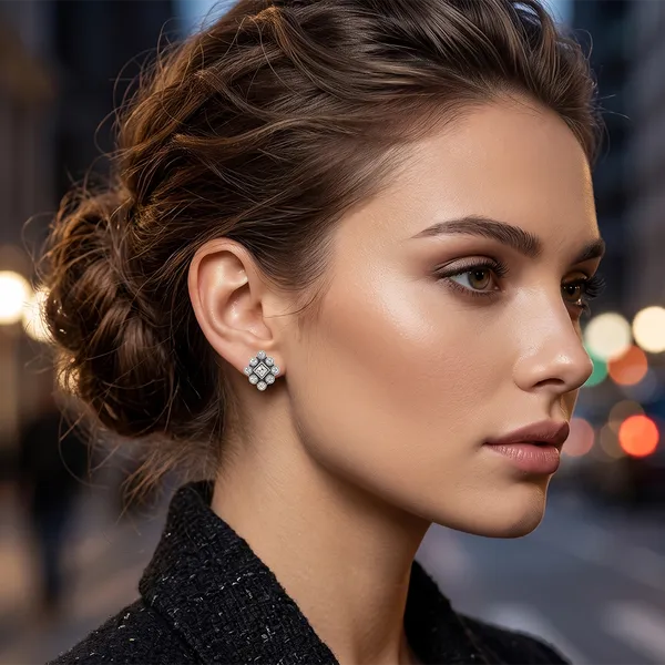 The99jewel_Silver_Plated_Austrian_Stone_Stud_Earrings_White