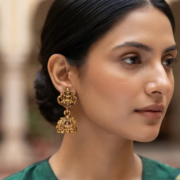 The99jewel_Silver_Plated_Austrian_Stone_Dangler_Earrings_Gold