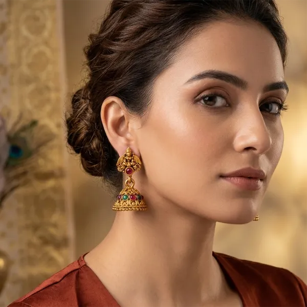 The99jewel_Antique_Gold_Plated_Temple_Jhumki_Earrings_Gold