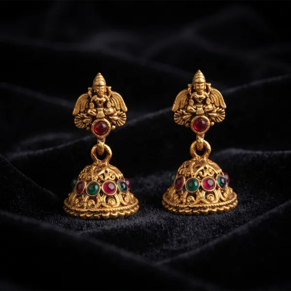 The99jewel_Antique_Gold_Plated_Temple_Jhumki_Earrings_Gold