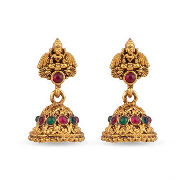 The99jewel_Antique_Gold_Plated_Temple_Jhumki_Earrings_Gold