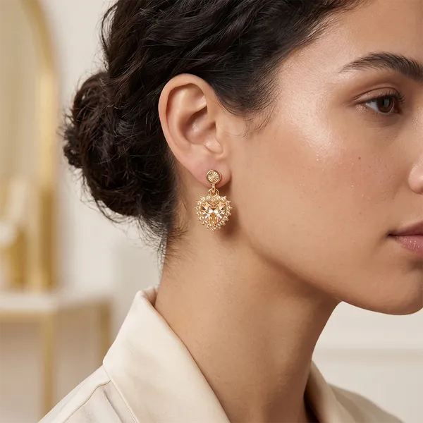 The99jewel_Gold_Plated_Austrian_Stone_Small_Dangler_Earrings_Gold