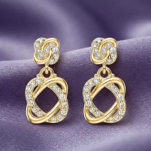 The99jewel_Gold_Plated_Austrian_Stone_Small_Dangler_Earrings_Gold