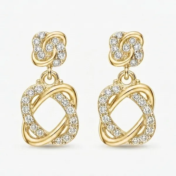 The99jewel_Gold_Plated_Austrian_Stone_Small_Dangler_Earrings_Gold