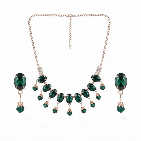 The99jewel_Exclusive_Rose_Gold_Plated_Crystal_Stone_Celebration_Necklace_Set_Green