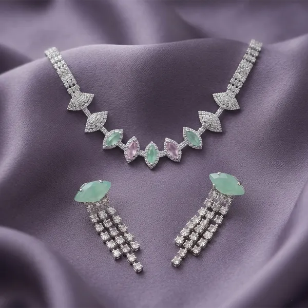 The99jewel_Elegant_Silver_Plated_Crystal_Stone_Necklace_Set_For_Women_Multi